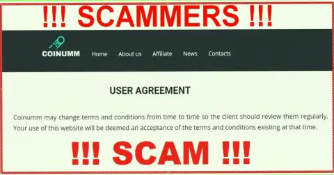 Coinumm Cheaters can remake their client agreement at any time