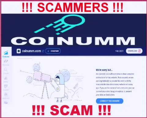 There is no information about Coinumm Com fraudsters on SimilarWeb