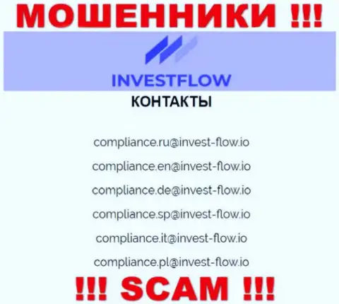Связаться с кидалами Invest Flow можно по этому адресу электронного ящика (информация взята с их сайта)