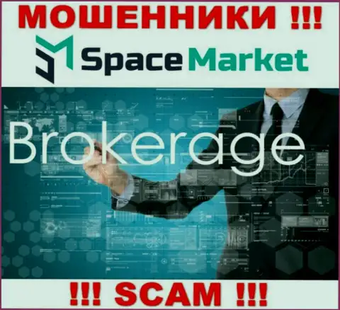 Сфера деятельности противоправно действующей компании Space Market - это Broker