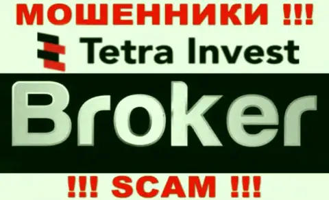 Брокер - это область деятельности internet обманщиков Tetra Invest