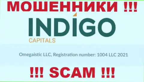 Номер регистрации очередной мошеннической компании Indigo Capitals - 1004 LLC 2021