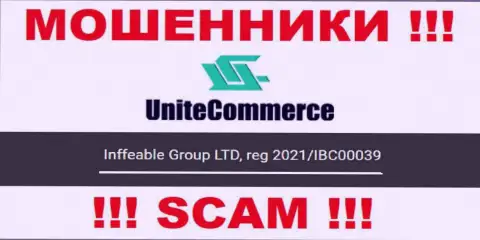Inffeable Group LTD интернет-мошенников ЮнитКоммерс зарегистрировано под вот этим рег. номером: 2021/IBC00039