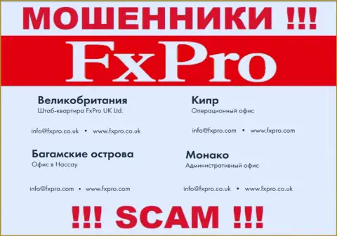 Написать мошенникам FxPro можете им на электронную почту, которая была найдена у них на информационном ресурсе