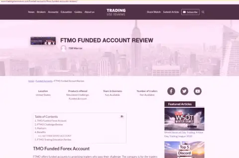 Обзор мошеннических деяний FTMO, взятый на одном из сайтов-отзовиков