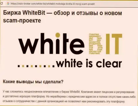 Связываться с White Bit не стоит - мошенническая организация биржи крипты (мнение)